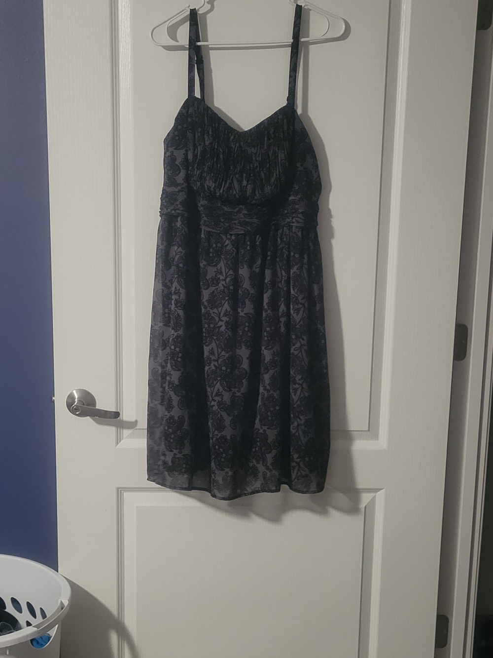 torrid Black and Gray Floral Midi Dress with Spaghetti Straps